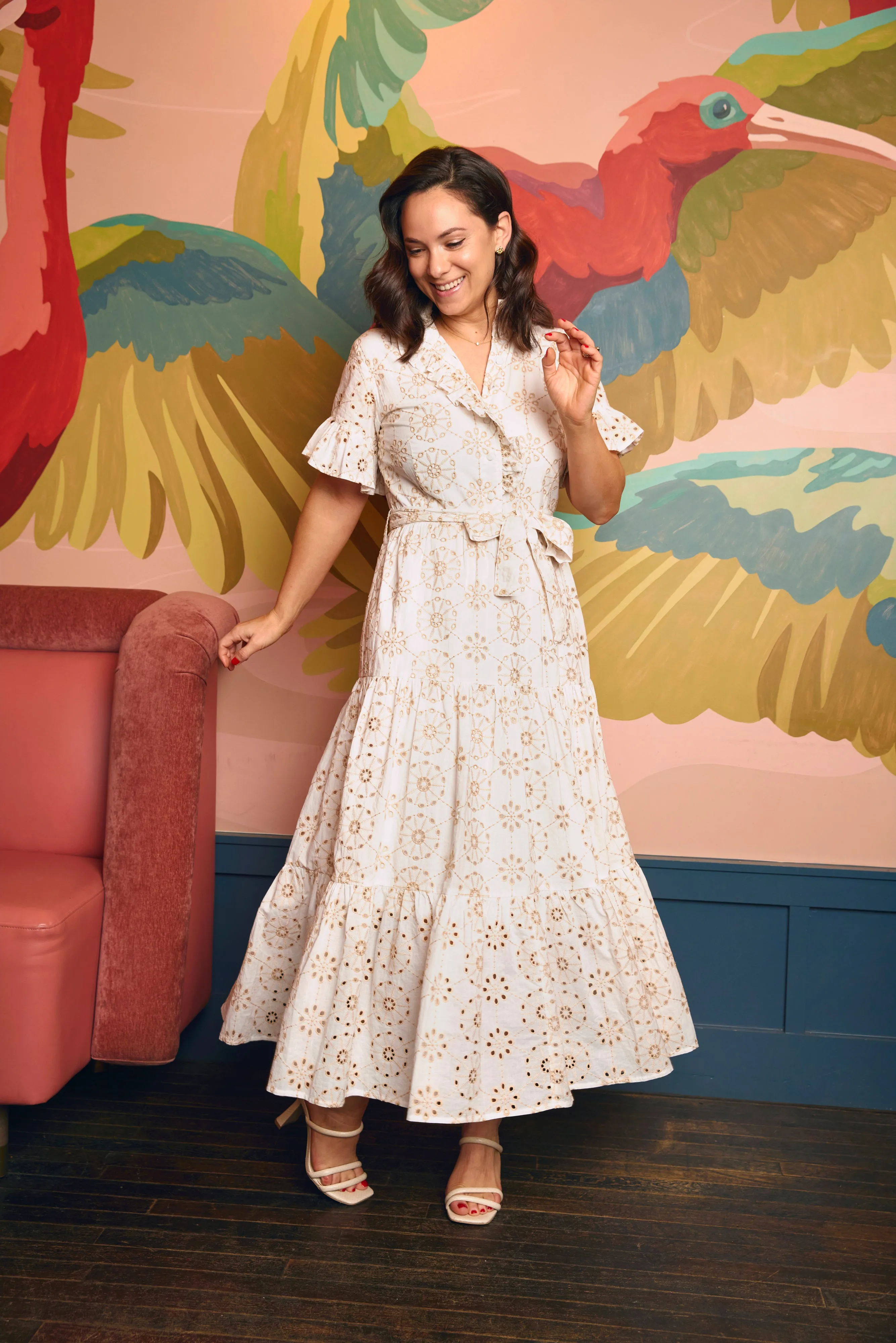 Sadie Maxi Dress White Medallion Eyelet