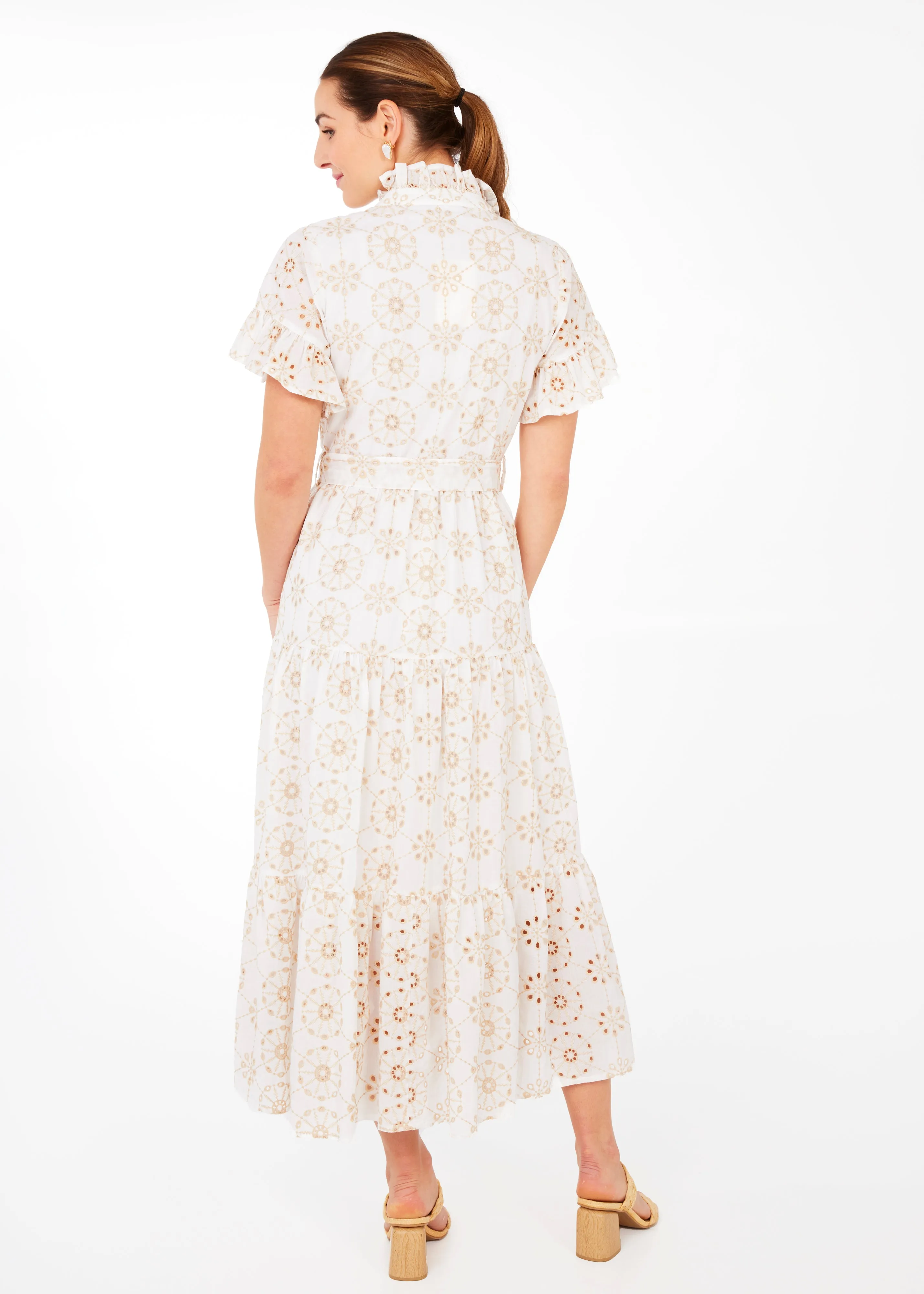 Sadie Maxi Dress White Medallion Eyelet