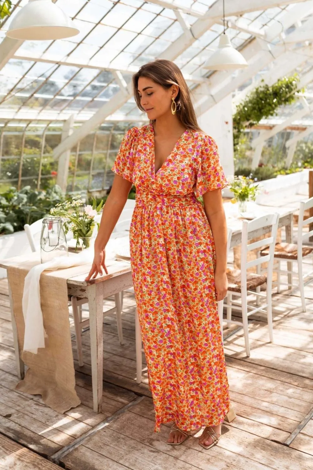 Sara® | Elegant Floral Maxi Summer Dress