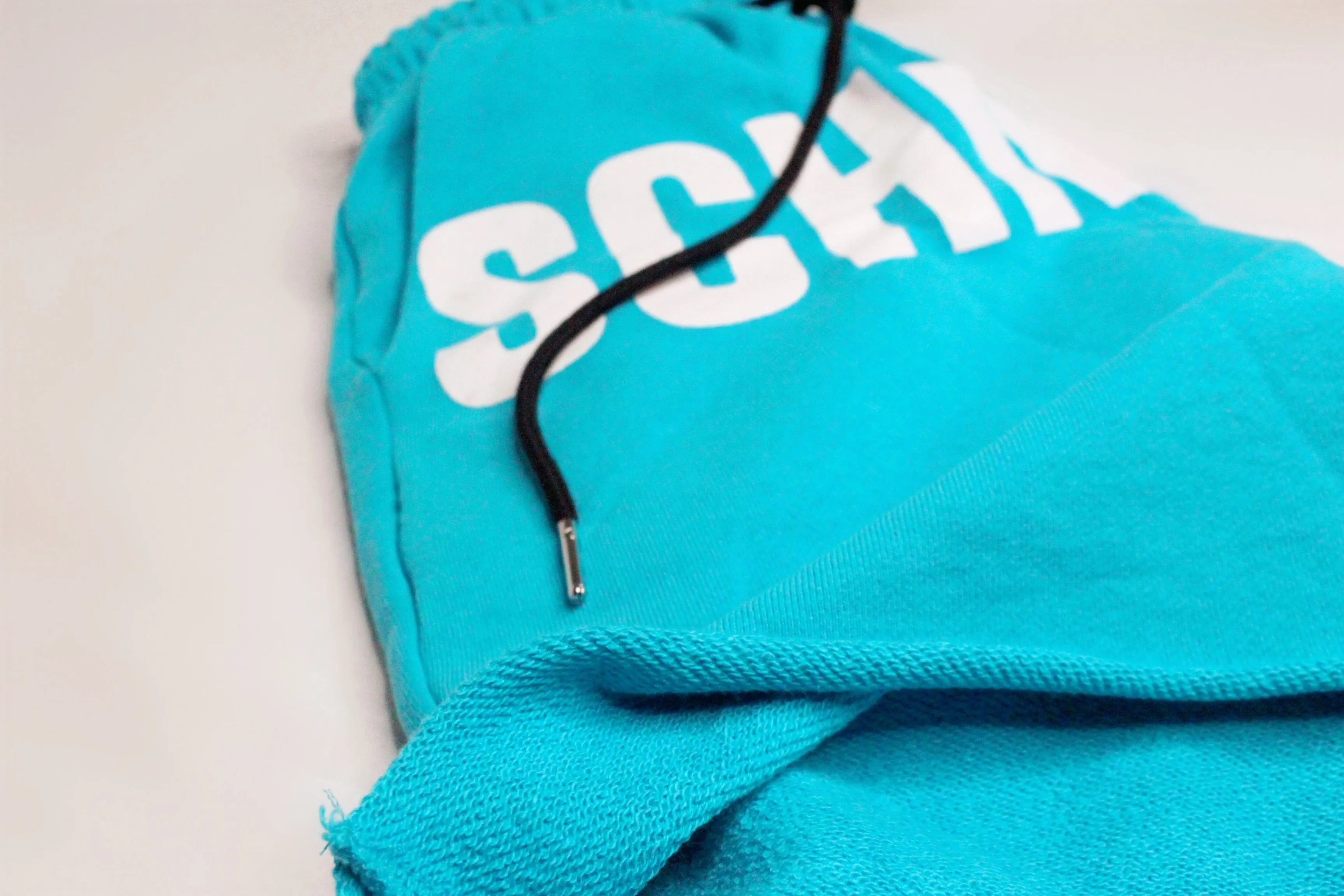 SCHMOOD Sweat Shorts - Blue Turquoise/White/Black