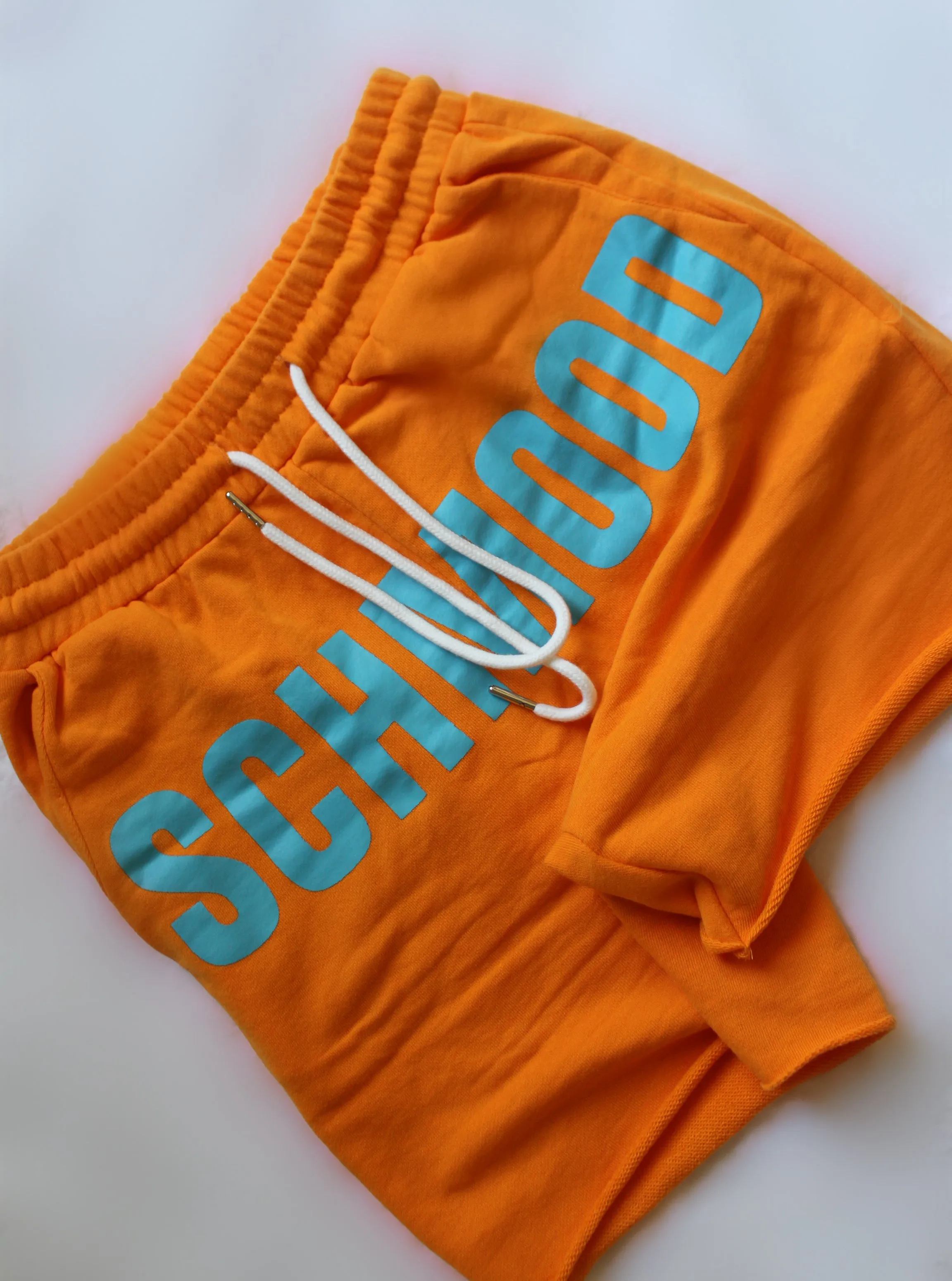 SCHMOOD Sweat Shorts - Citrus Orange/Turquoise