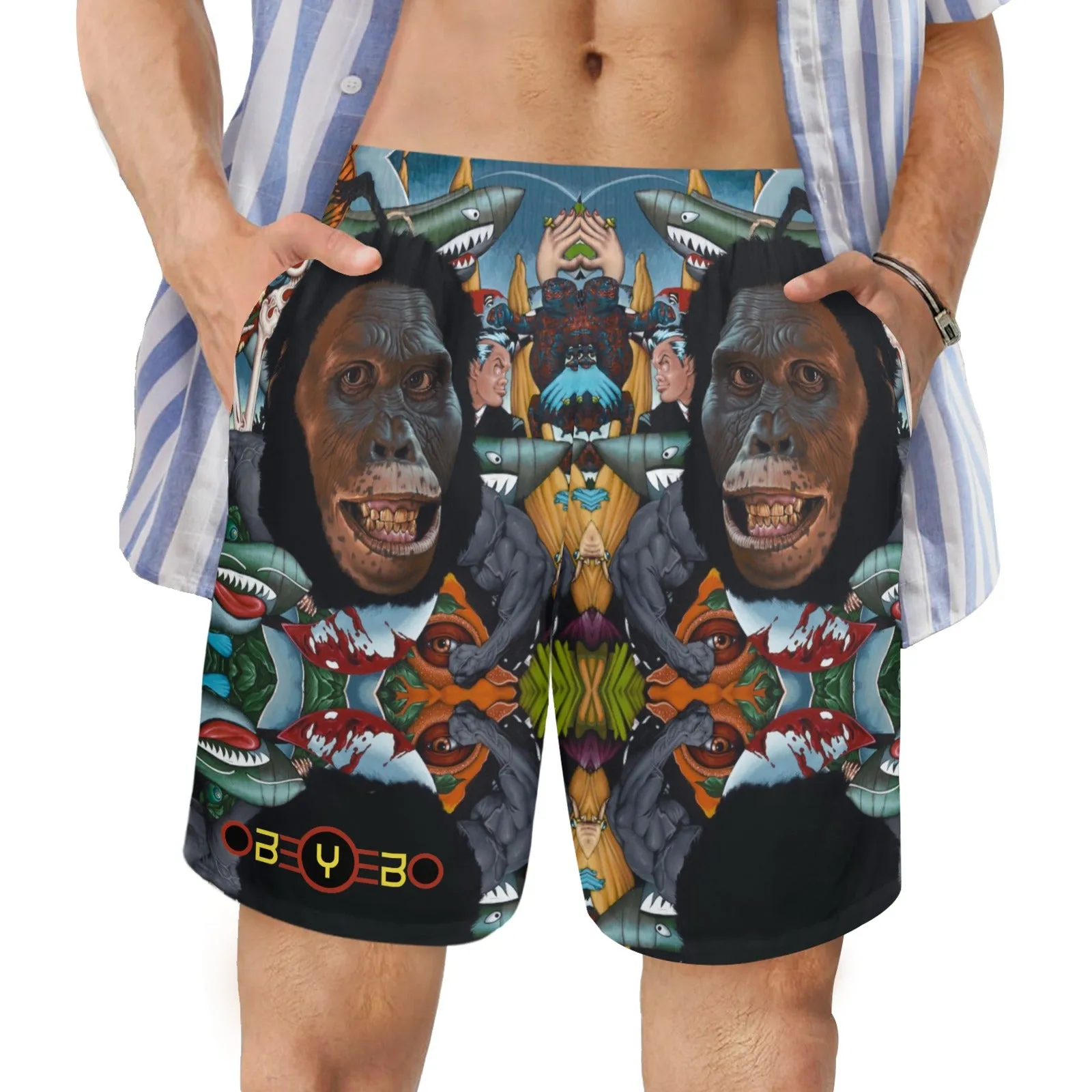 Selfie Men's Elastic Beach Shorts