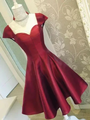 Sexy Backless Cap Sleeves Short Red Homecoming Dresses Online, BDY0334