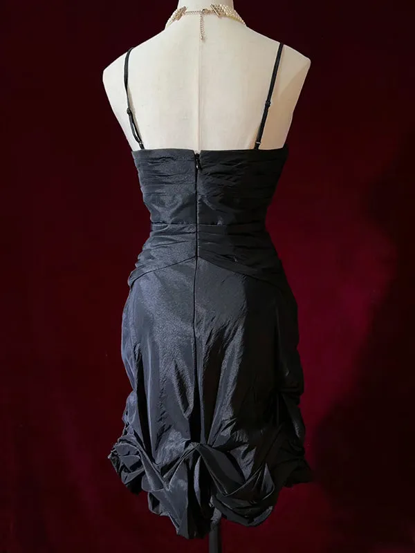 Sexy Spaghetti Strap Sleeveless Short Mermaid Satin Homecoming Dresses For Party Online, HD0919