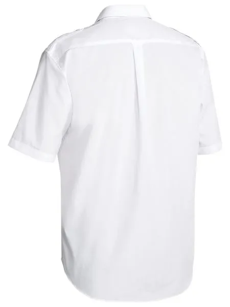Shirt Bisley Epaulette SS Poly/Cotton 110g Sky Blue L
