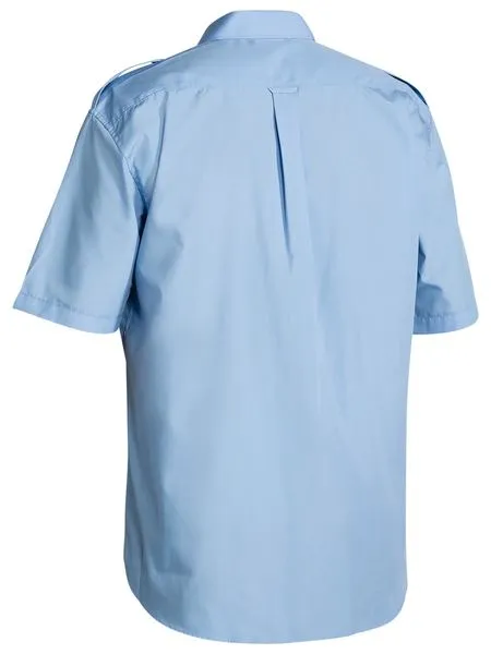 Shirt Bisley Epaulette SS Poly/Cotton 110g Sky Blue L