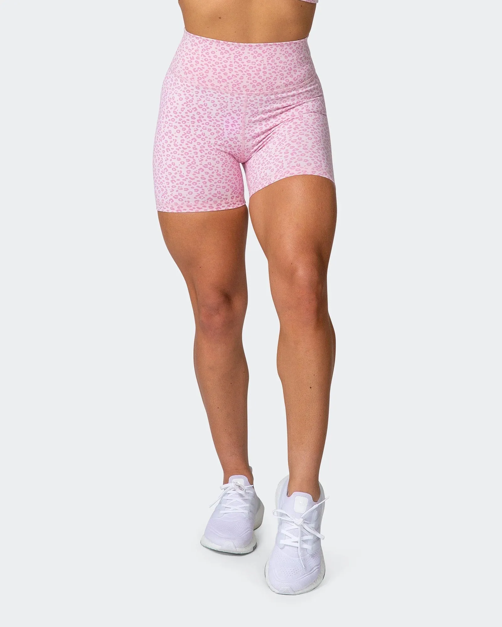 SIGNATURE SCRUNCH MIDWAY SHORTS Rose Quartz Mini Cheetah Print