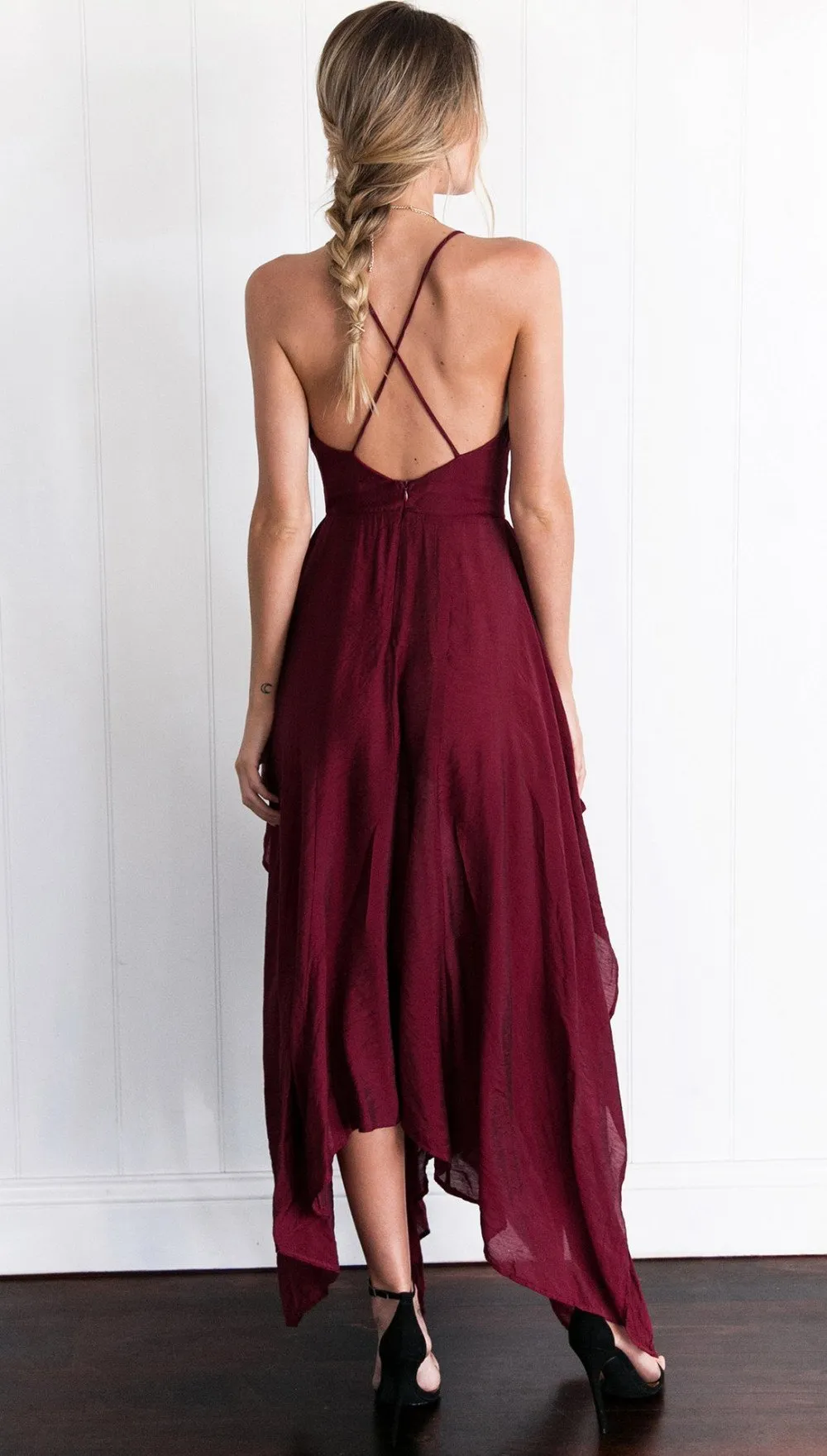 Simple Dark Red High How Side Slit Cheap Homecoming Dresses 2018, BDY0320