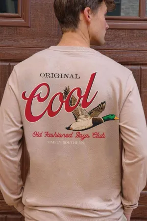 Simply Southern Long Sleeve Cool Duck T-Shirt for Men in Mocha | MN-LS-COOL-MOCHA