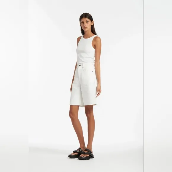 SIR The Label Classic Long Line Short White