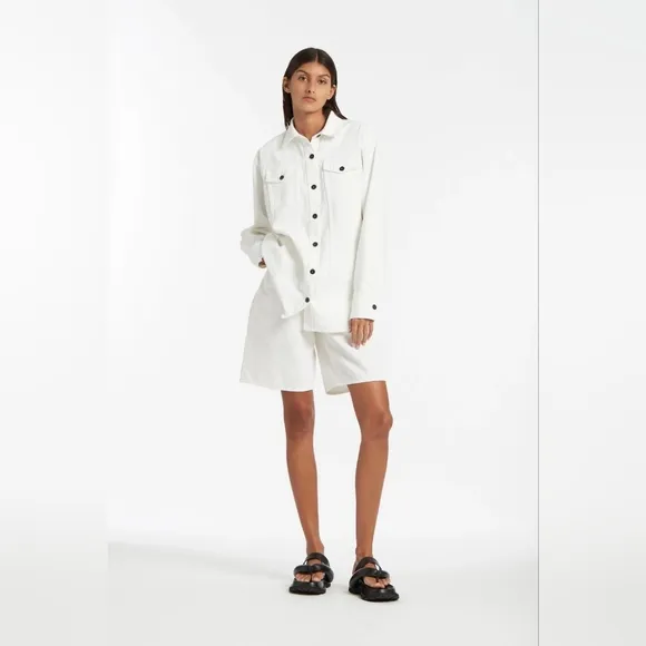 SIR The Label Classic Long Line Short White