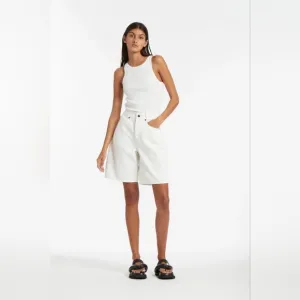 SIR The Label Classic Long Line Short White