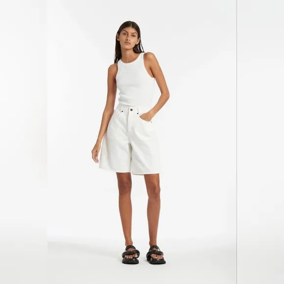 SIR The Label Classic Long Line Short White