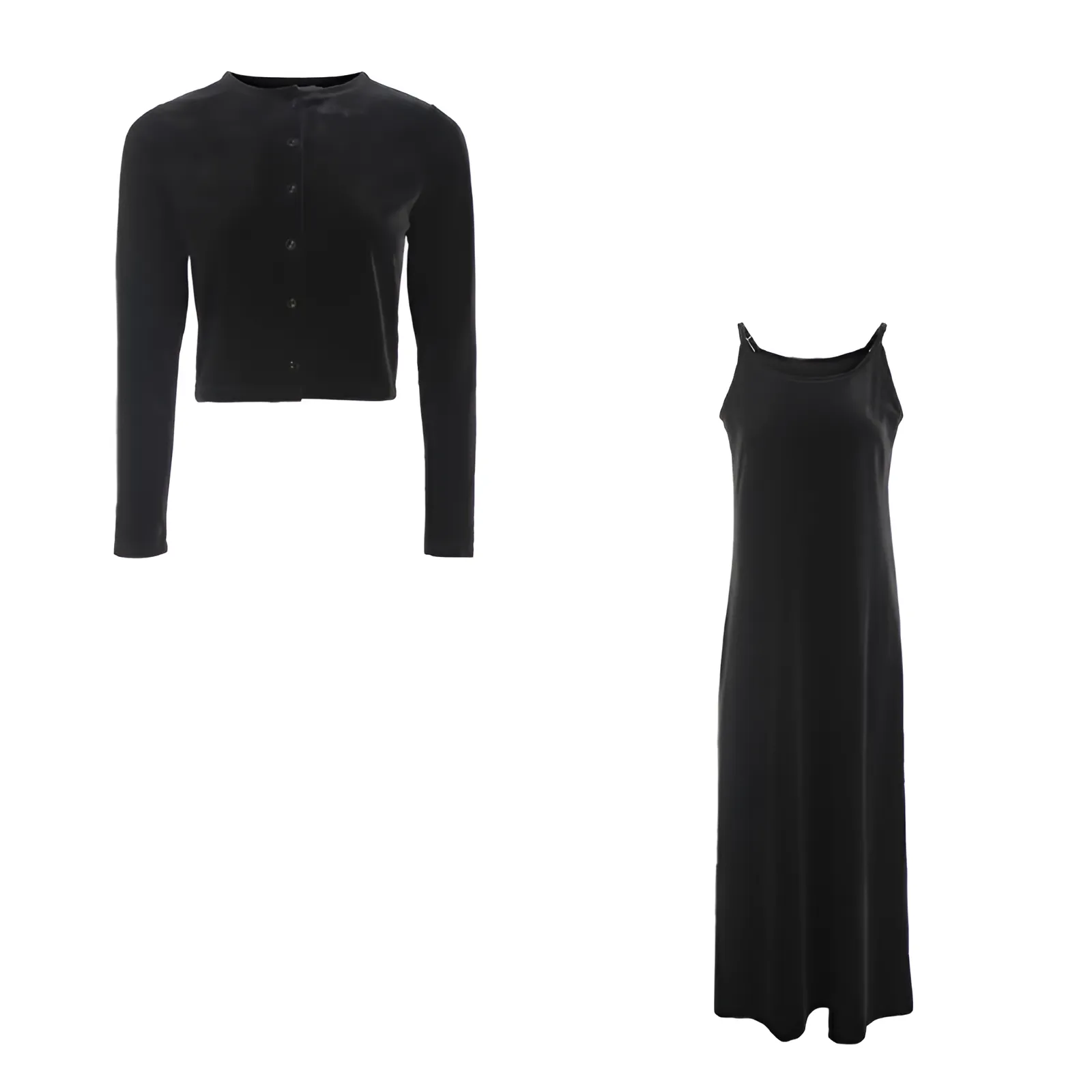 Sira | Elegant velvet vest & belted dress set