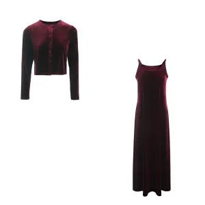Sira | Elegant velvet vest & belted dress set