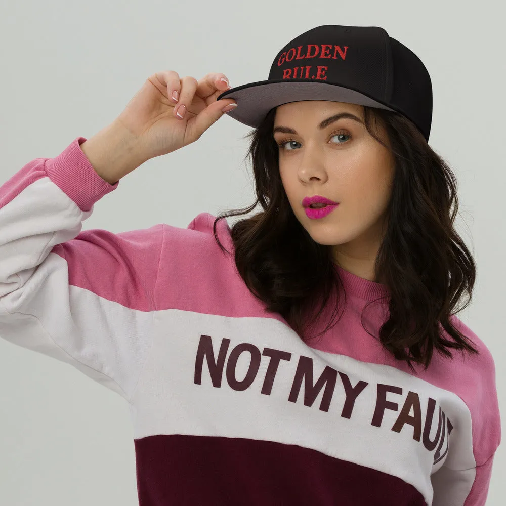 Snapback Hat "2052-0021 Golden Rule (Red Logo)"