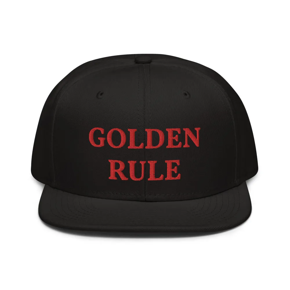 Snapback Hat "2052-0021 Golden Rule (Red Logo)"