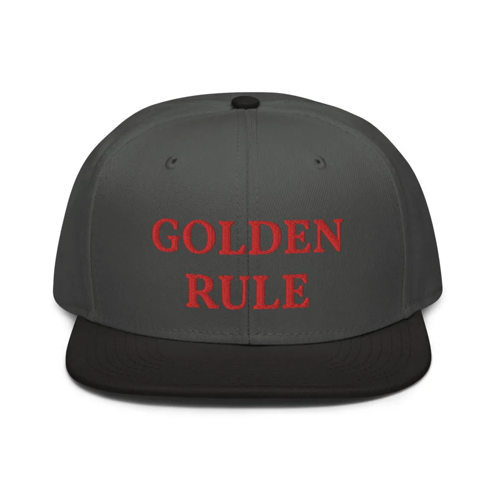 Snapback Hat "2052-0021 Golden Rule (Red Logo)"