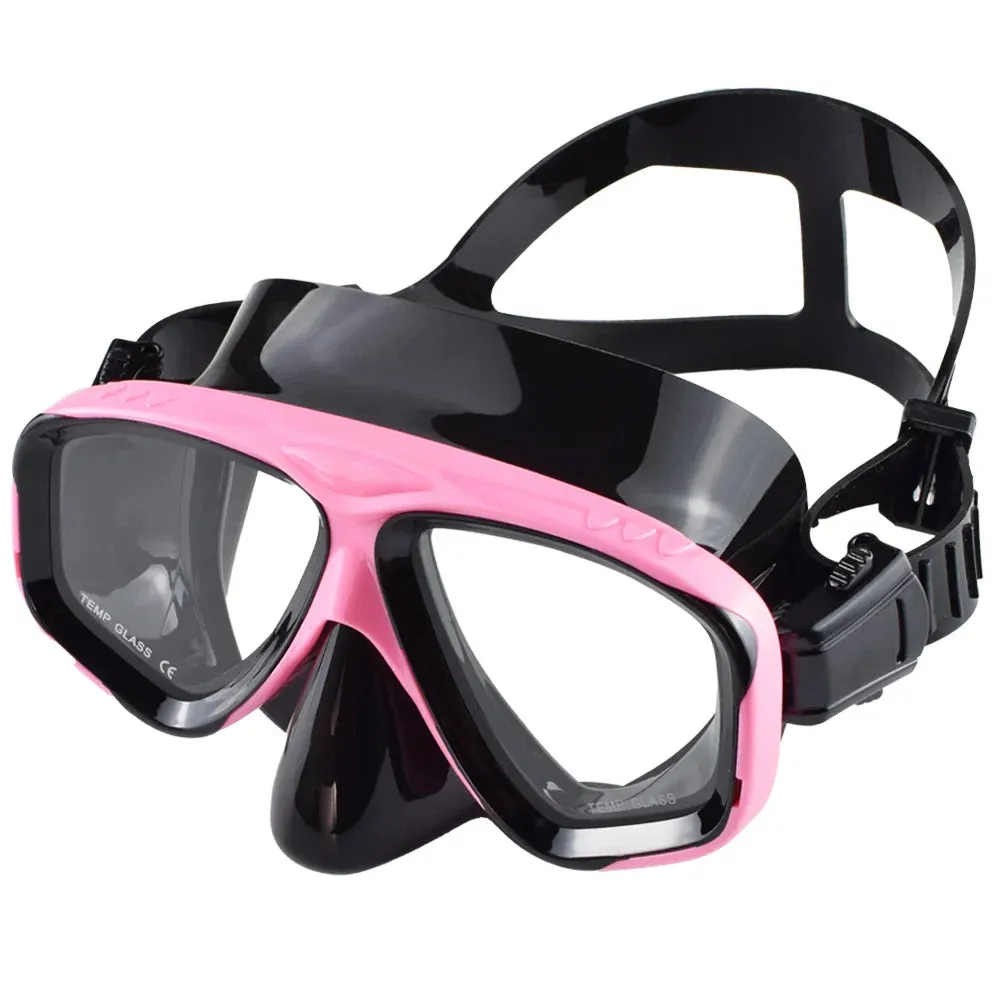 Snorkel Mask with Wide View Tempered Glass Lens