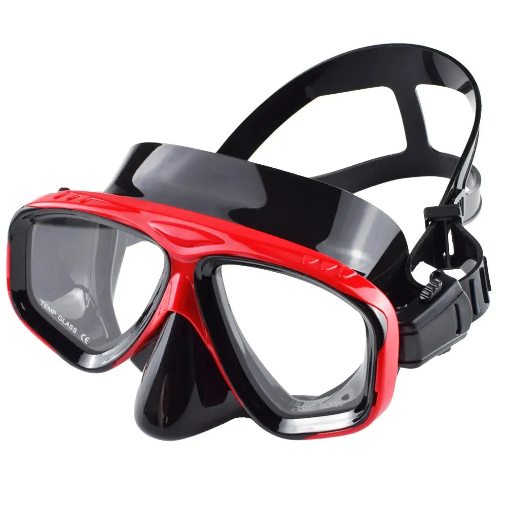 Snorkel Mask with Wide View Tempered Glass Lens