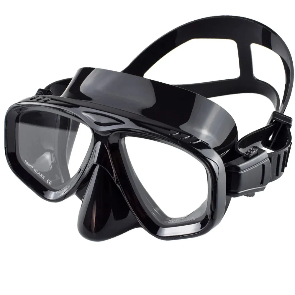 Snorkel Mask with Wide View Tempered Glass Lens