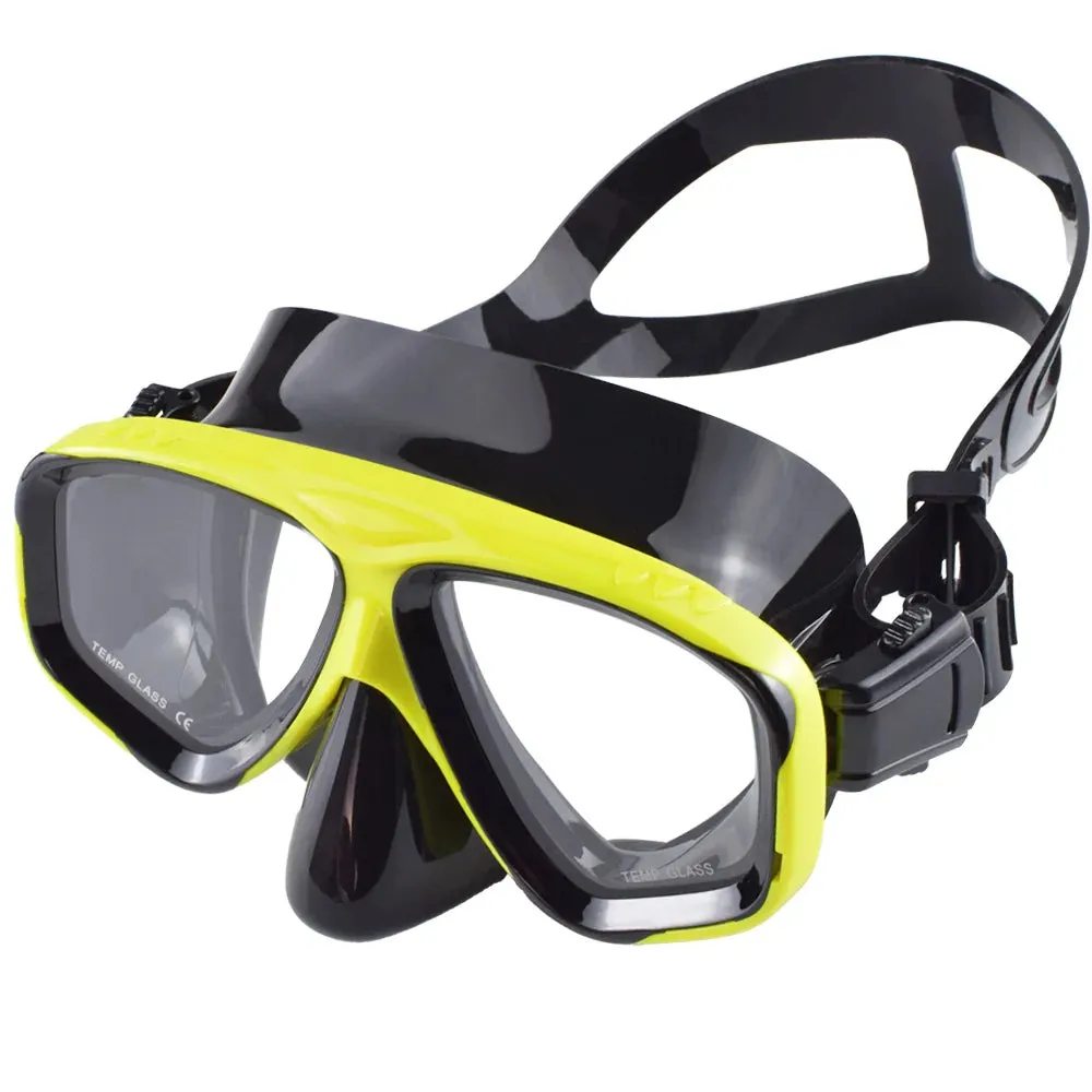 Snorkel Mask with Wide View Tempered Glass Lens