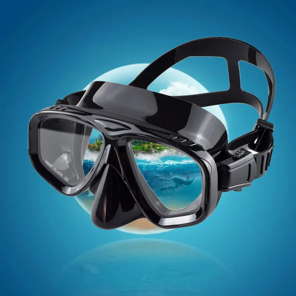 Snorkel Mask with Wide View Tempered Glass Lens