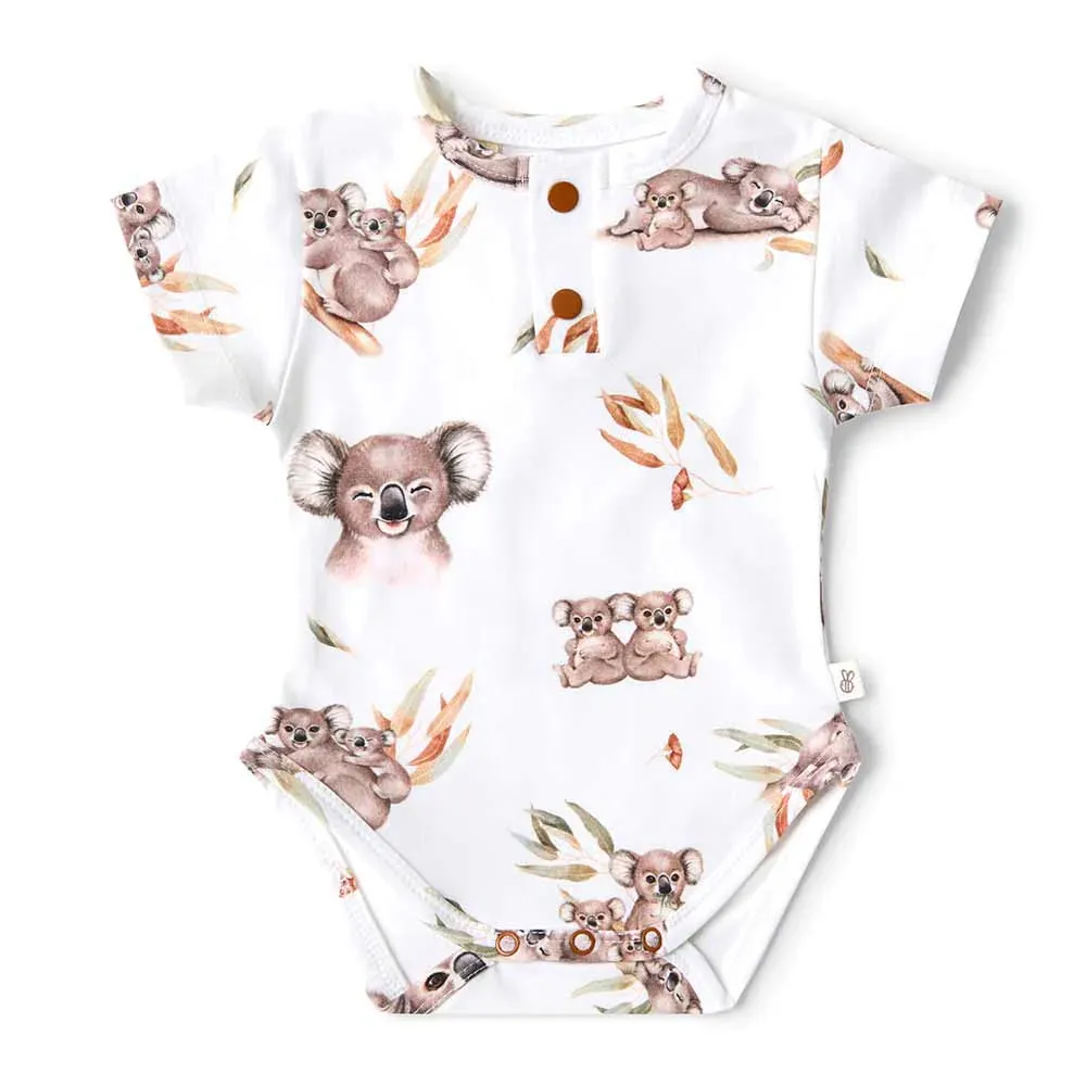 Snuggle Hunny Organic Short Sleeve Bodysuit - Koala