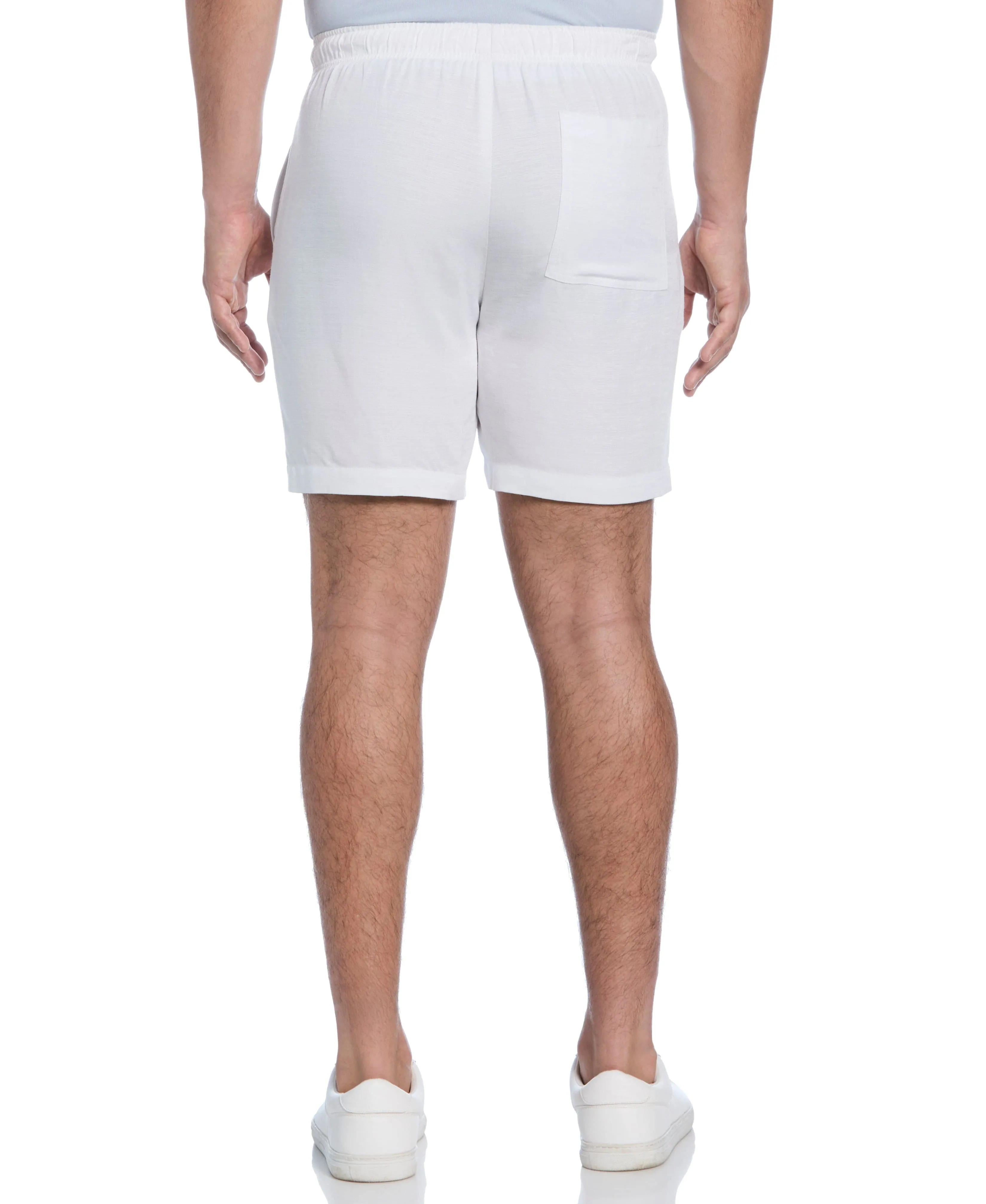 Solid Textured Pull On Drawstring Shorts