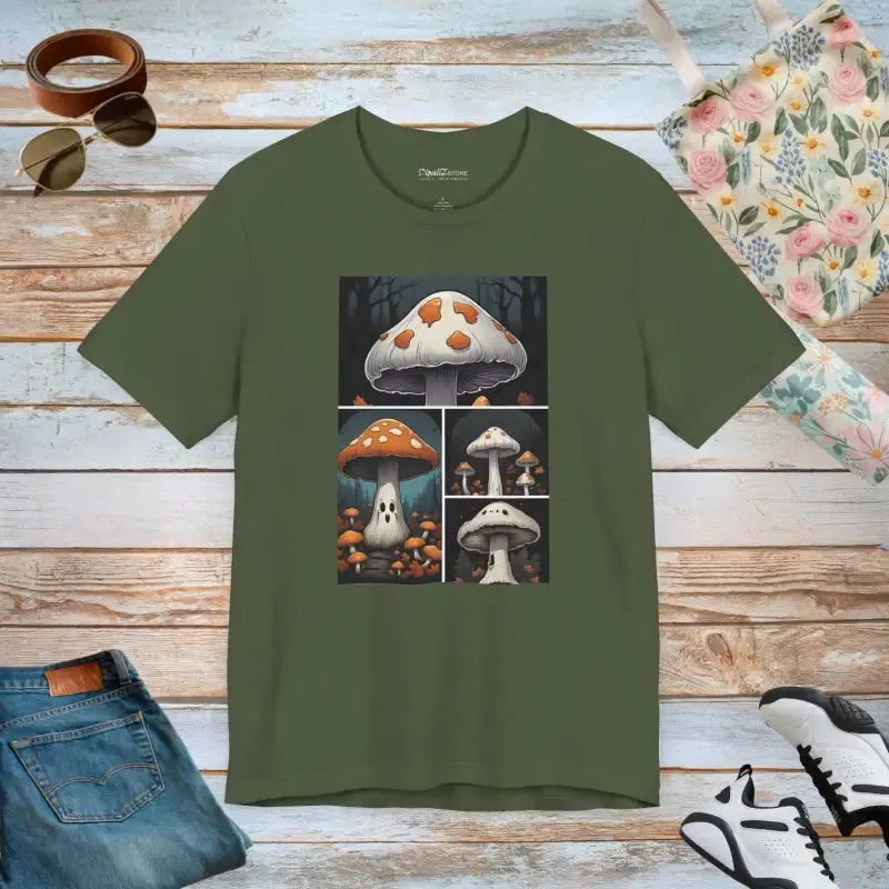 Spooky Forest Mushrooms Unisex Tee for Halloween Magic