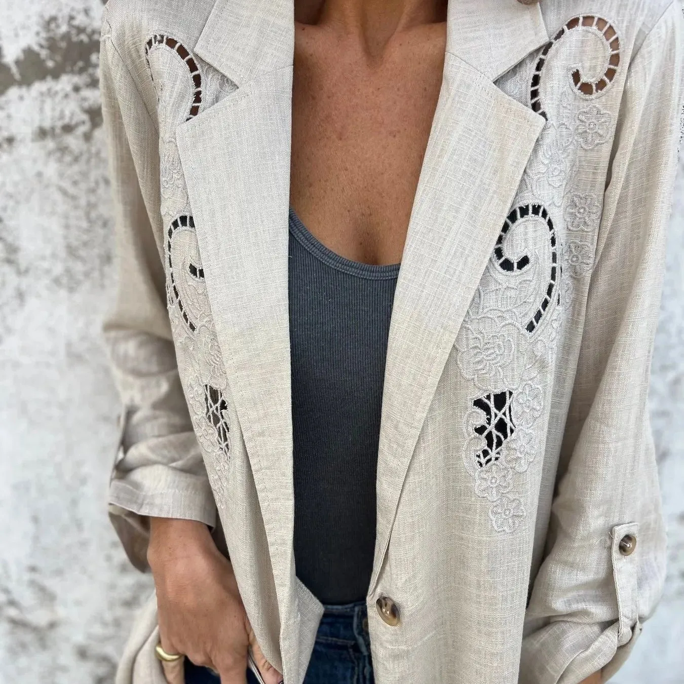 🌸Spring Specials💐 Women's Jacquard Lapel Collar Blazer Jacket