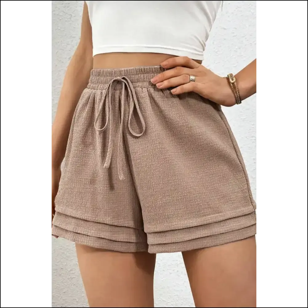 Straw Yellow High Waist Shorts: Tiered Edge ! ?️ Needful Things