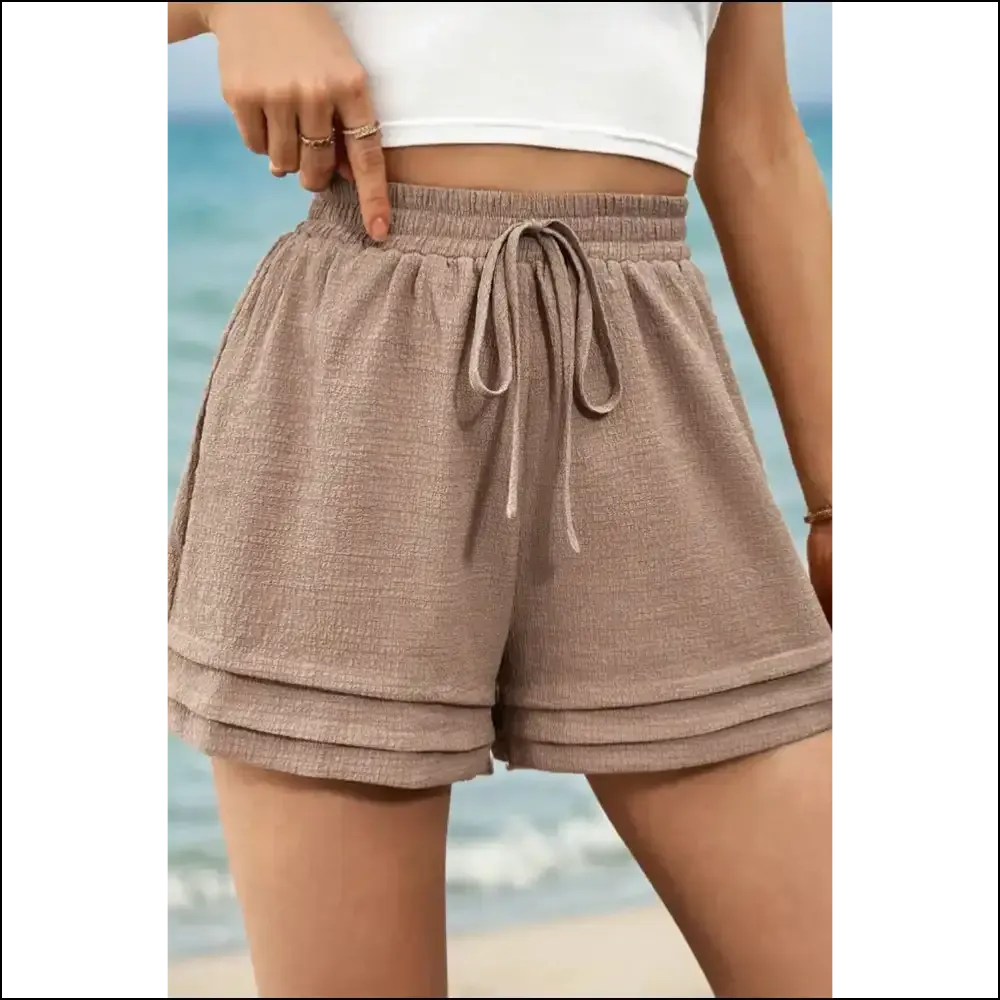 Straw Yellow High Waist Shorts: Tiered Edge ! ?️ Needful Things