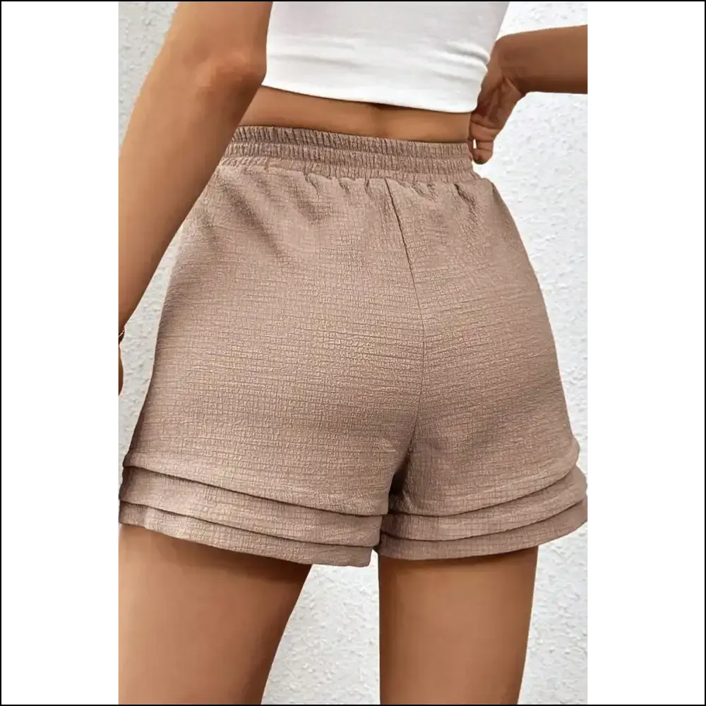 Straw Yellow High Waist Shorts: Tiered Edge ! ?️ Needful Things