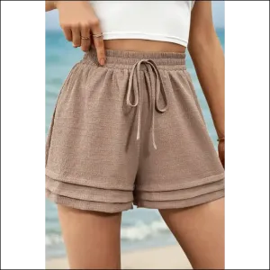 Straw Yellow High Waist Shorts: Tiered Edge ! ?️ Needful Things
