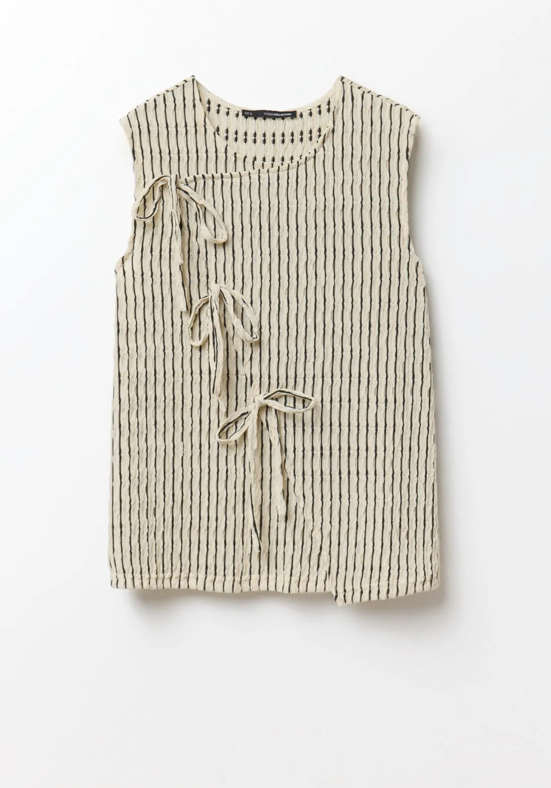 Structured Top - Print Blanc