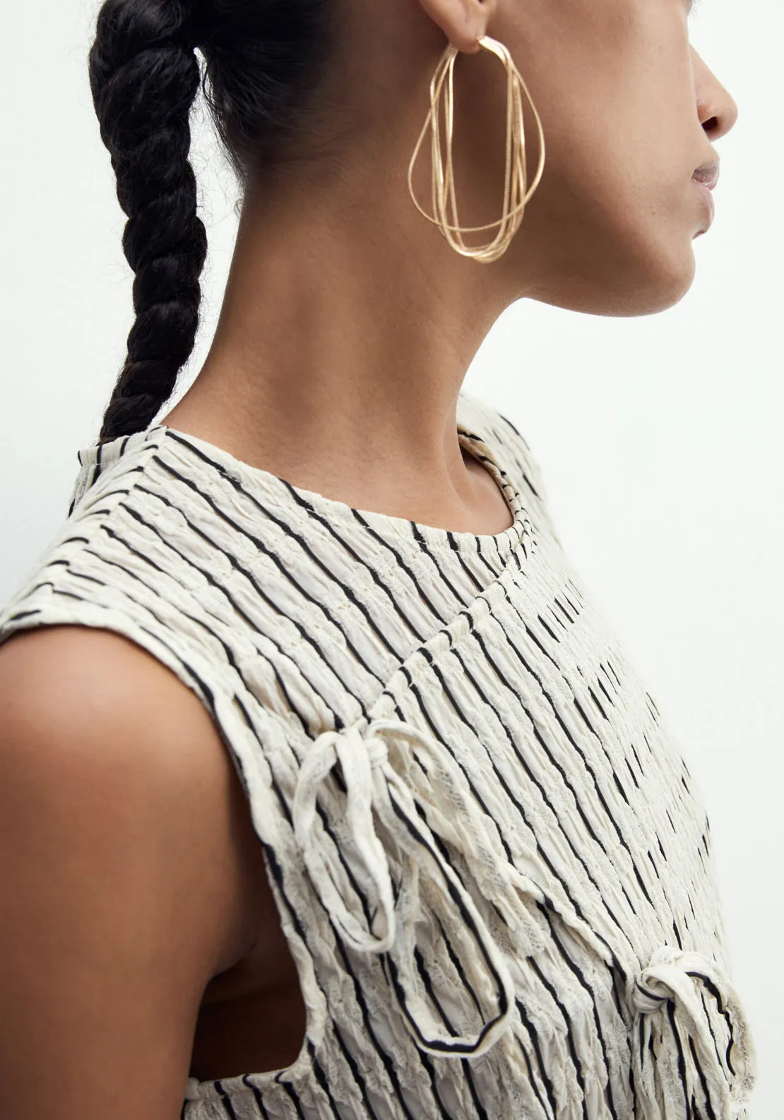Structured Top - Print Blanc