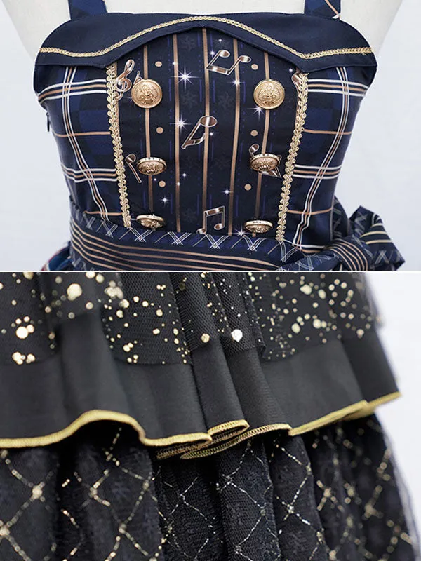 Sweet Lolita JSK Dress Polyester Tie Jumper Skirt Black Lolita Skirt