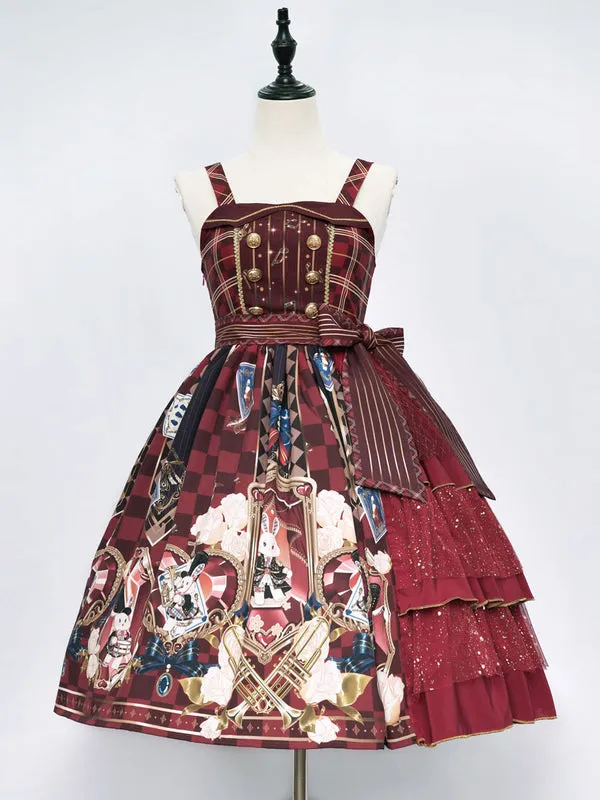 Sweet Lolita JSK Dress Polyester Tie Jumper Skirt Black Lolita Skirt
