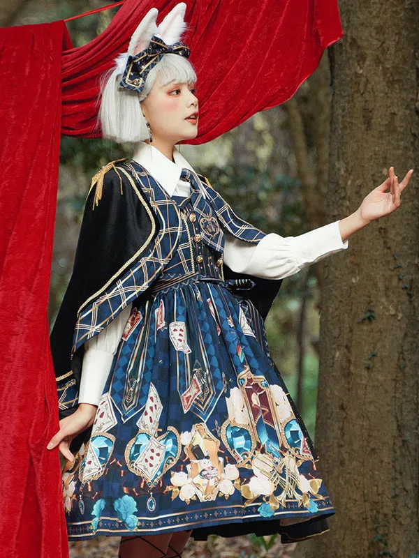 Sweet Lolita JSK Dress Polyester Tie Jumper Skirt Black Lolita Skirt