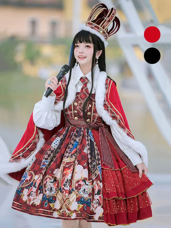 Sweet Lolita JSK Dress Polyester Tie Jumper Skirt Black Lolita Skirt