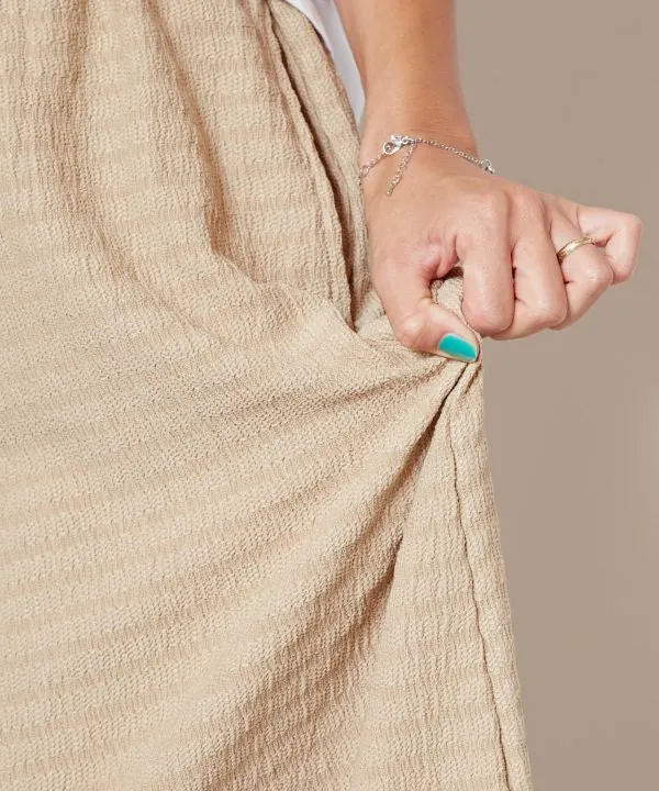 Textured Fabric Flare Pants