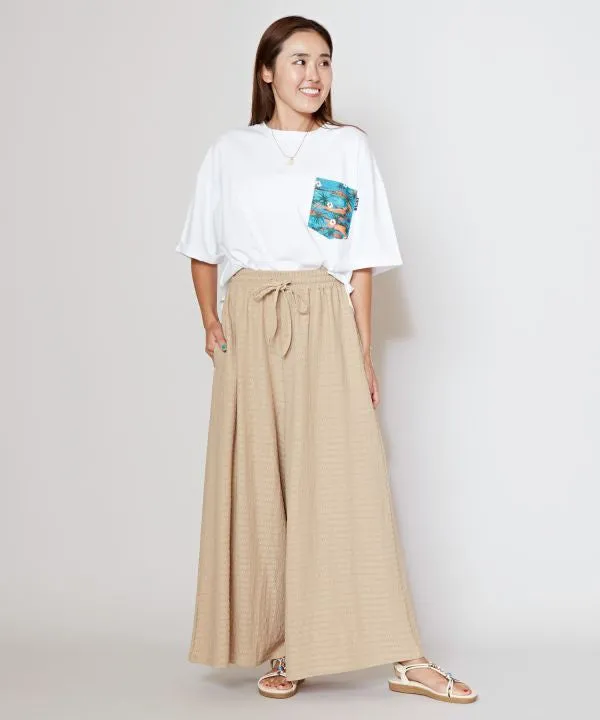 Textured Fabric Flare Pants