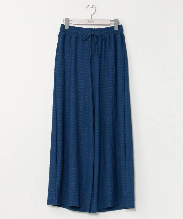 Textured Fabric Flare Pants