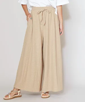 Textured Fabric Flare Pants