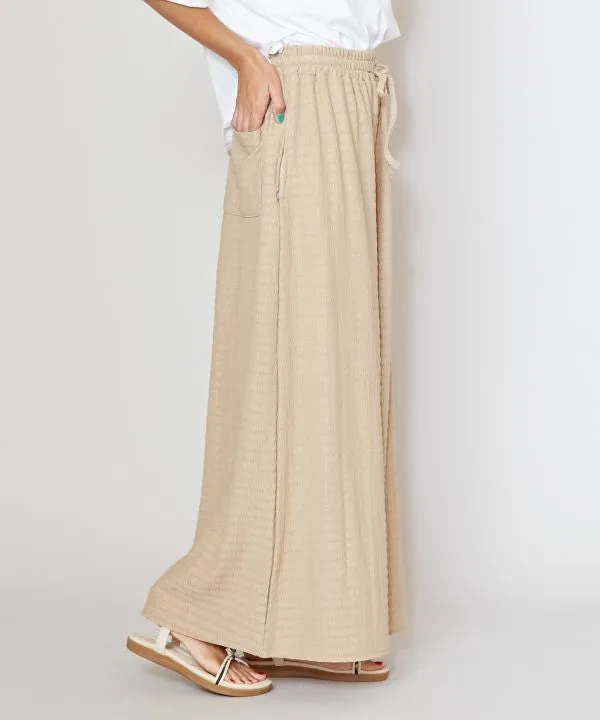 Textured Fabric Flare Pants