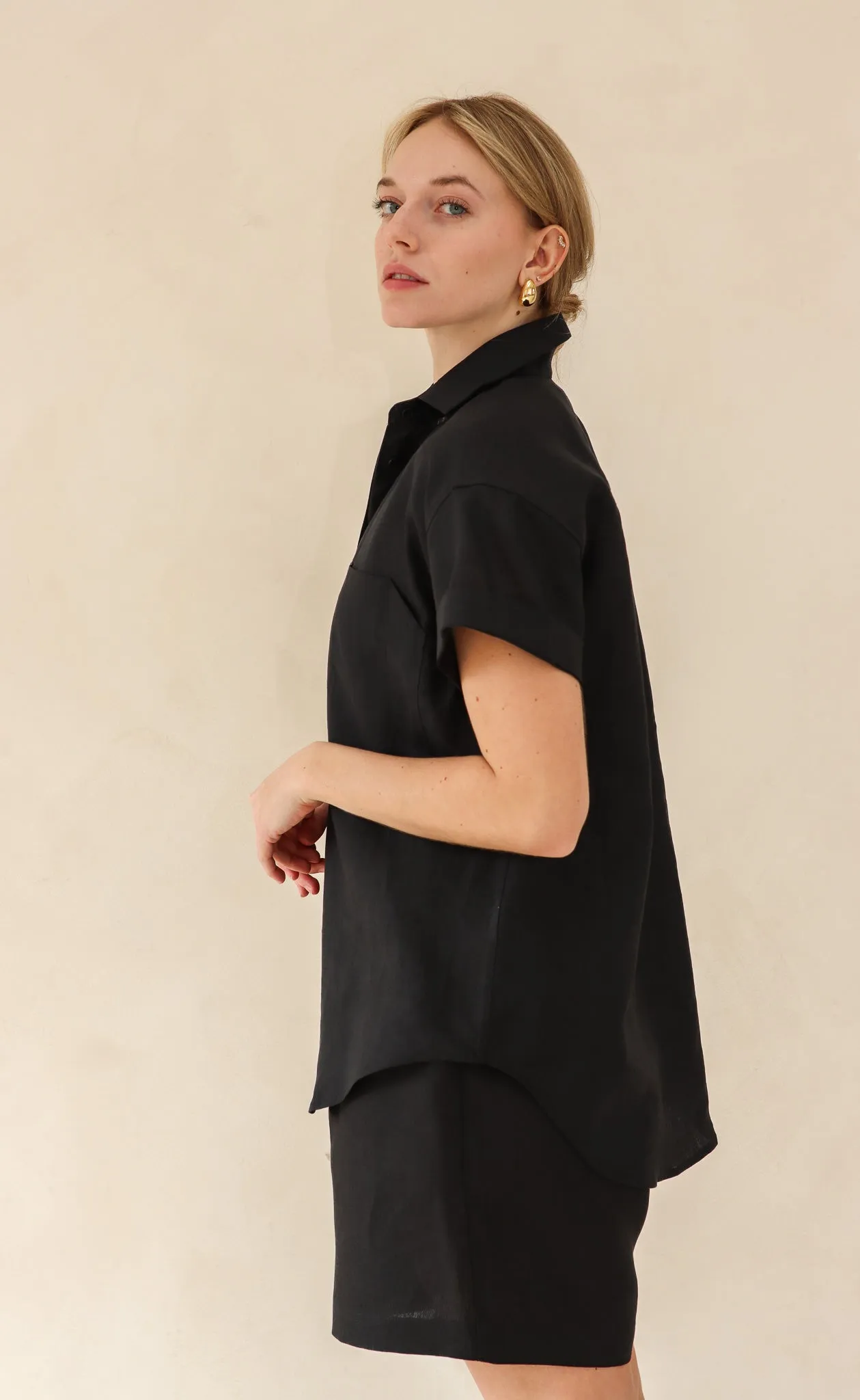 The Friend - Wayward Fit -  Black 100% Linen