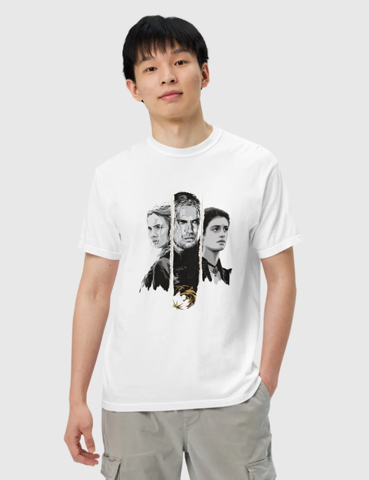The Witcher Family Men’s Garment-dyed Heavyweight T-shirt [White]