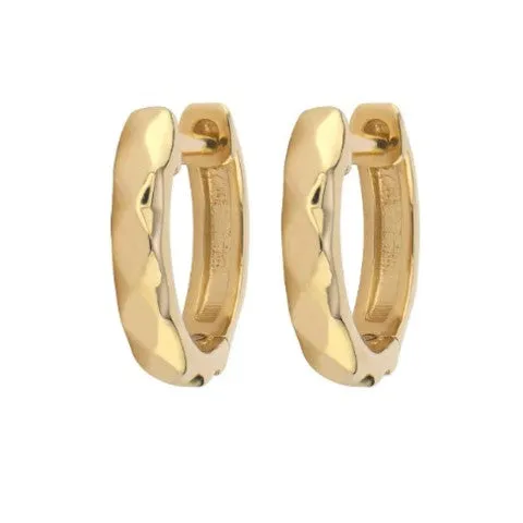Three Stories Single Gold Textured Hoop