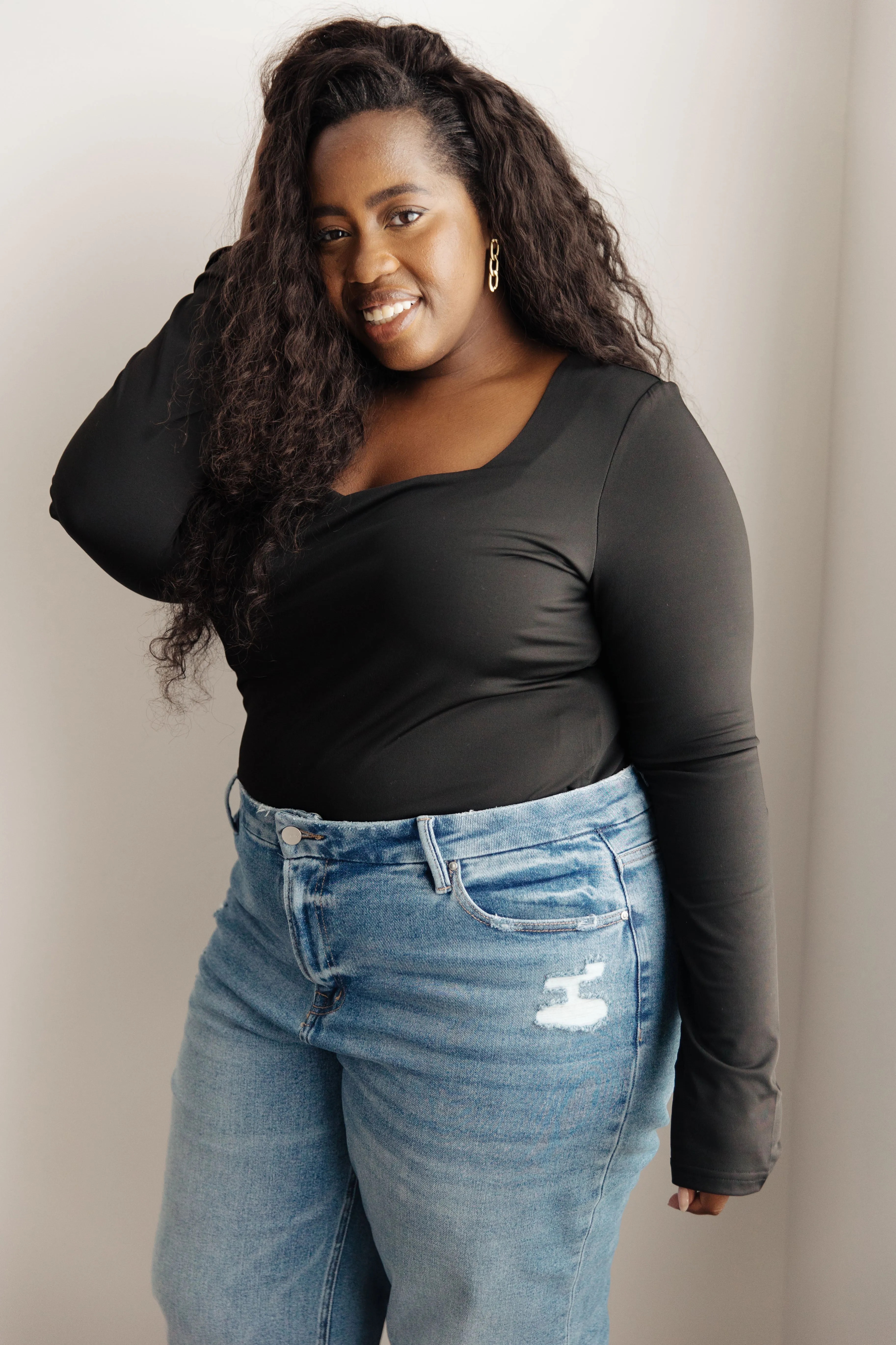 Too Good to Be True Bodysuit in Black